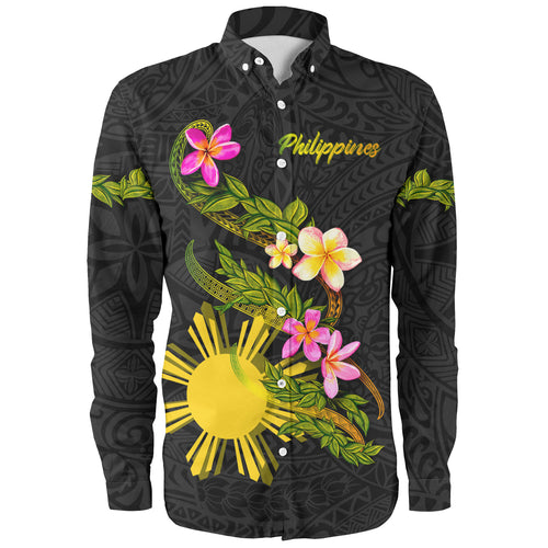 Philippines Filipinos Long Sleeve Shirt Custom Plumeria Tribal