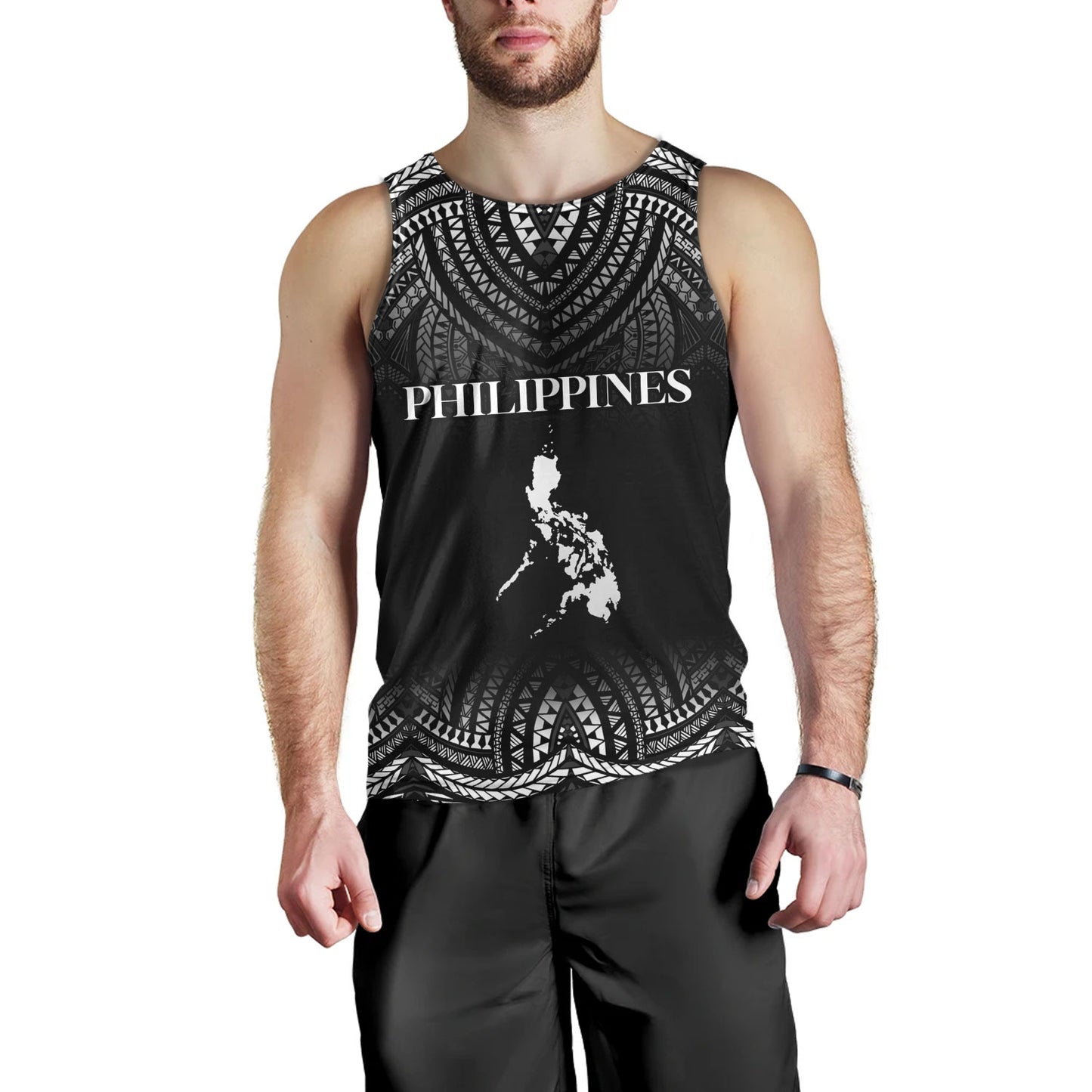 Philippines Filipinos Custom Personalised Tank Top Filipino Black Fog Style