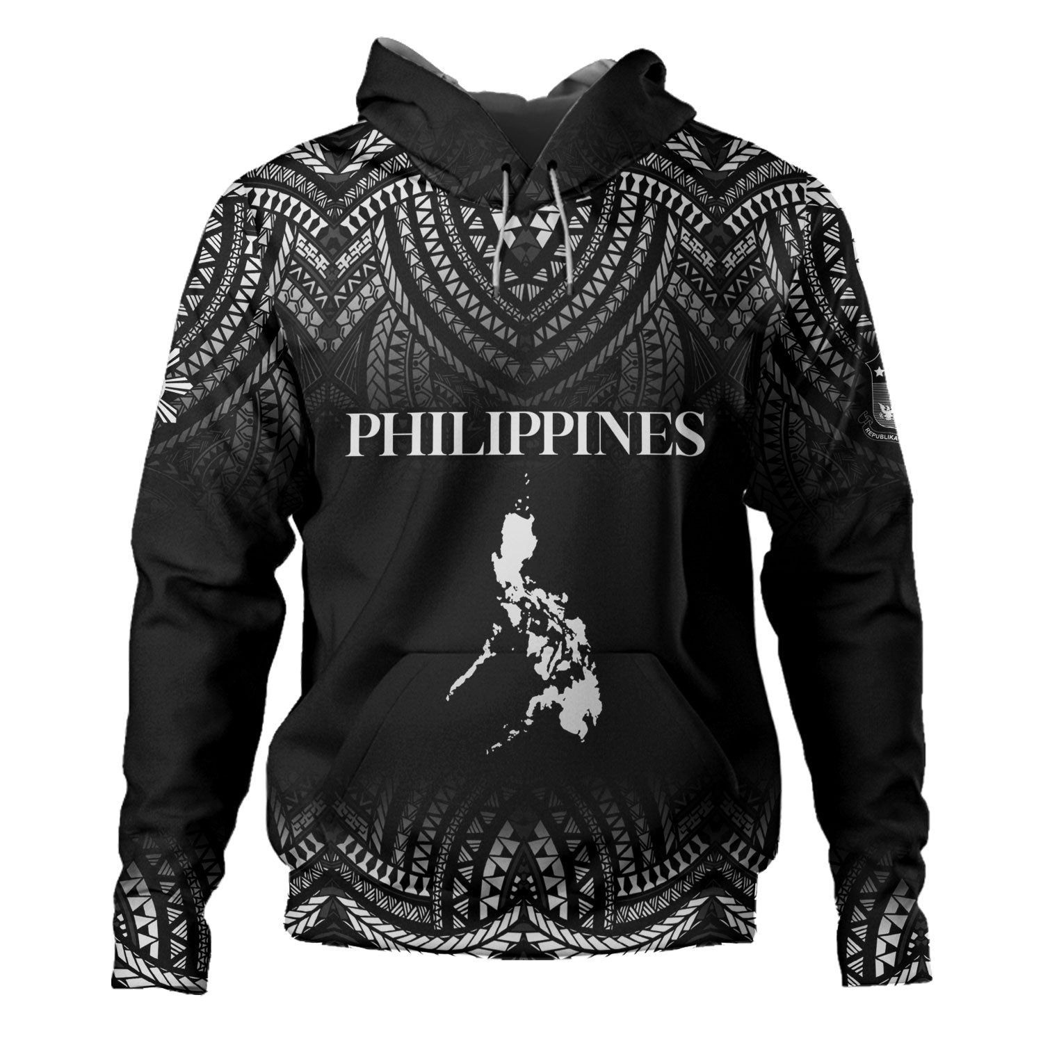 Philippines Filipinos Custom Personalised Hoodie Filipino Black Fog Style
