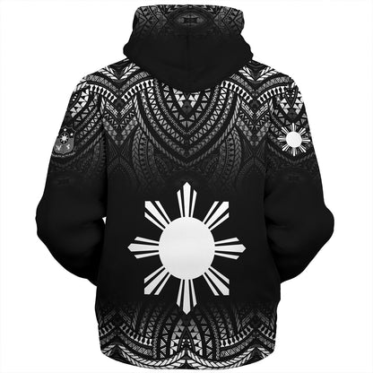 Philippines Filipinos Custom Personalised Sherpa Hoodie Filipino Black Fog Style