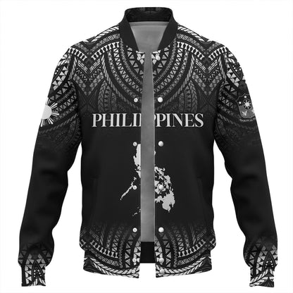 Philippines Filipinos Custom Personalised Baseball Jacket Filipino Black Fog Style