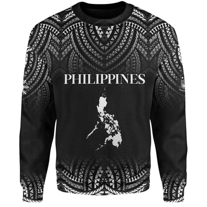 Philippines Filipinos Custom Personalised Sweatshirt Filipino Black Fog Style