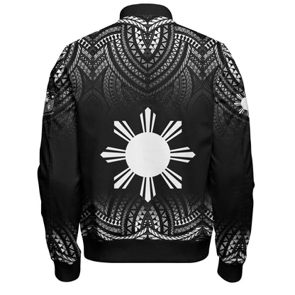 Philippines Filipinos Custom Personalised Bomber Jacket Filipino Black Fog Style