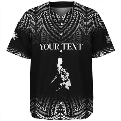 Philippines Filipinos Custom Personalised Baseball Shirt Filipino Black Fog Style
