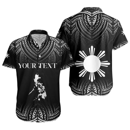 Philippines Filipinos Custom Personalised Short Sleeve Shirt Filipino Black Fog Style