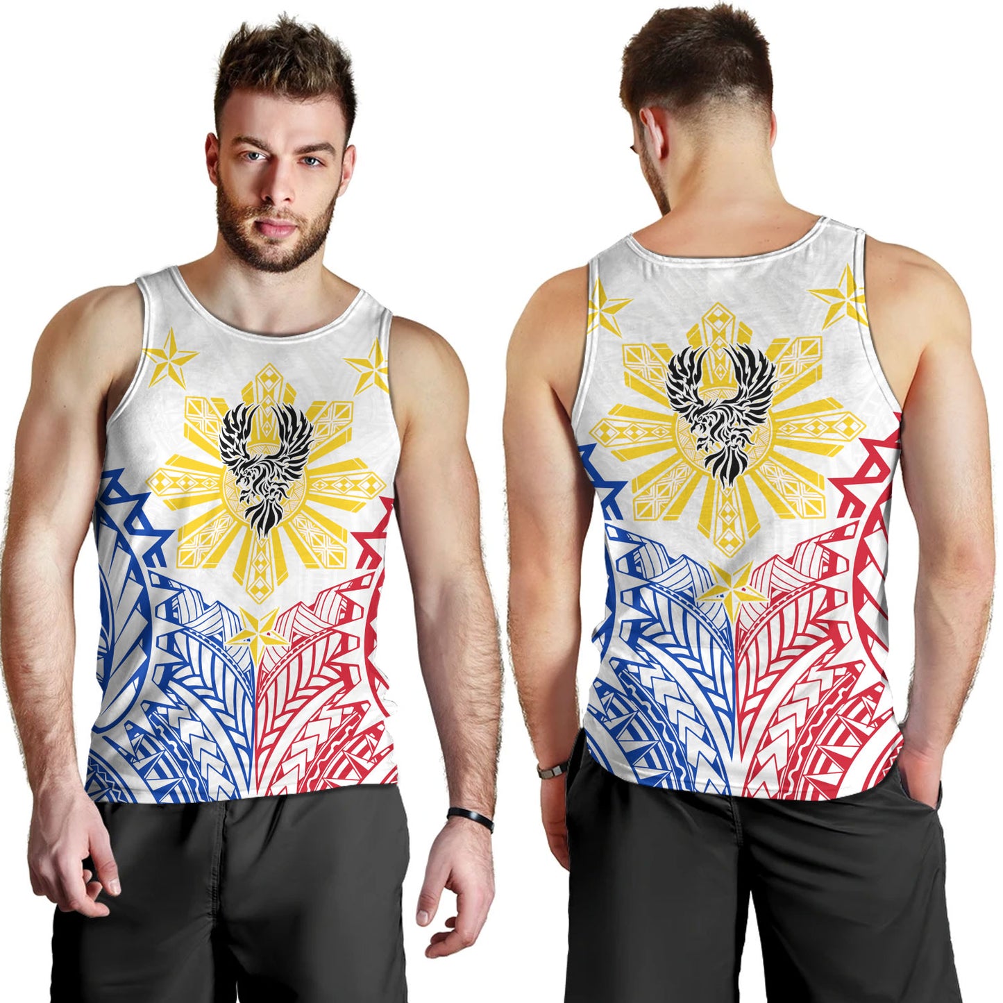 Philippines Filipinos Custom Personalised Tank Top Filipino Sun with Eagle Style