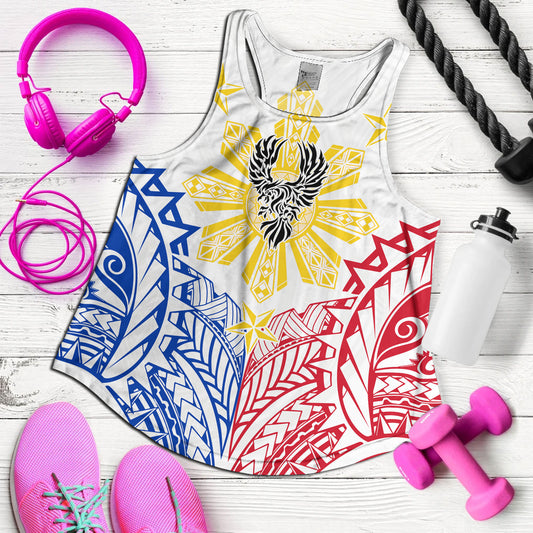 Philippines Filipinos Custom Personalised Women Tank Filipino Sun with Eagle Style