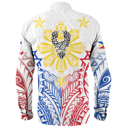 Philippines Filipinos Custom Personalised Long Sleeve Shirt Filipino Sun with Eagle Style
