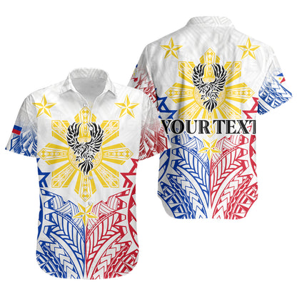 Philippines Filipinos Custom Personalised Short Sleeve Shirt Filipino Sun with Eagle Style