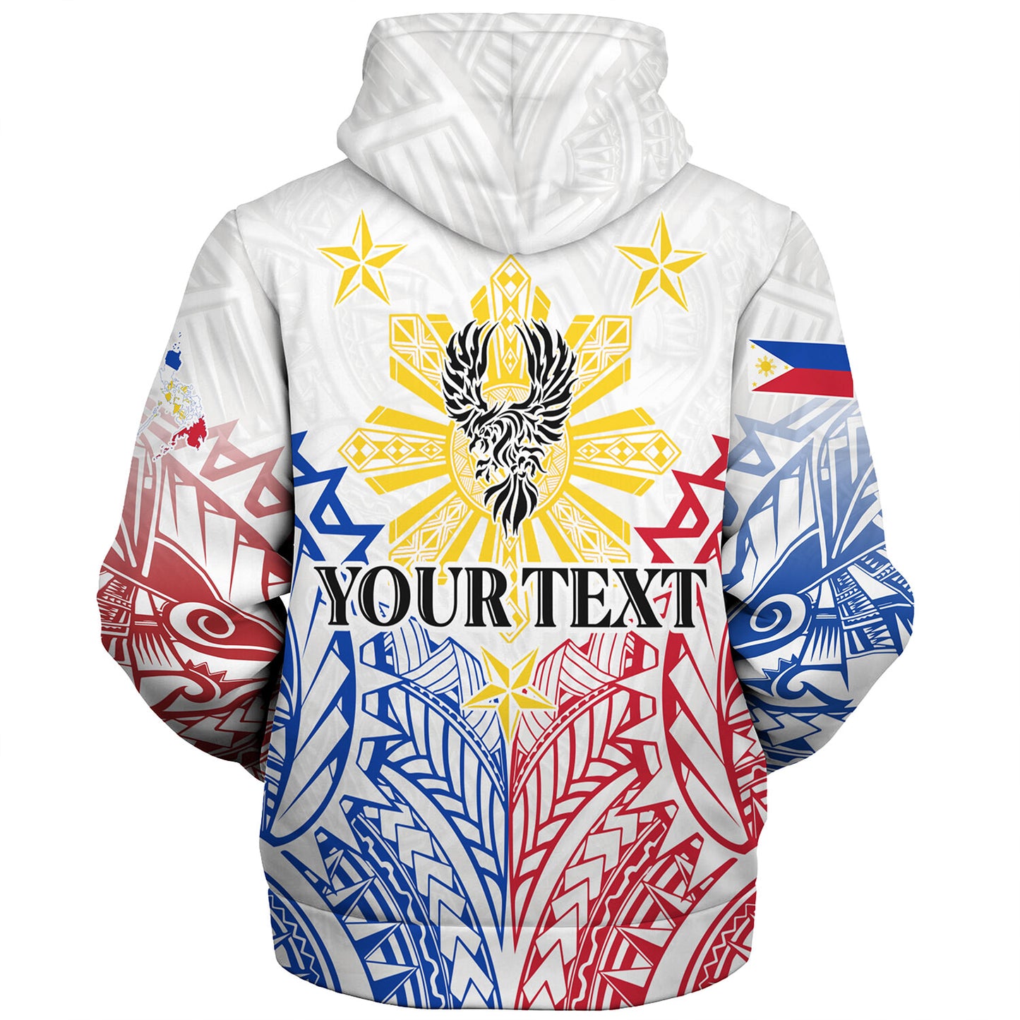 Philippines Filipinos Custom Personalised Sherpa Hoodie Filipino Sun with Eagle Style