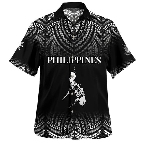 Philippines Filipinos Custom Personalised Hawaiian Shirt Filipino Black Fog Style