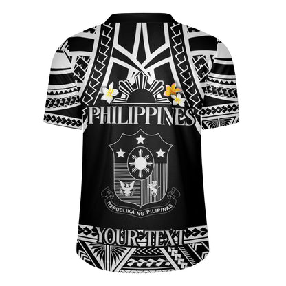 Philippines Filipinos Custom Personalised Rugby Jersey Filipinos Plumeria Flowers Mix Tribal Patterns