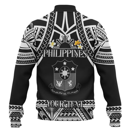 Philippines Filipinos Custom Personalised Baseball Jacket Filipinos Plumeria Flowers Mix Tribal Patterns