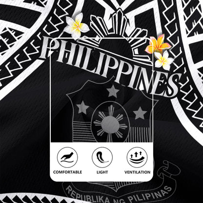 Philippines Filipinos Custom Personalised Rugby Jersey Filipinos Plumeria Flowers Mix Tribal Patterns