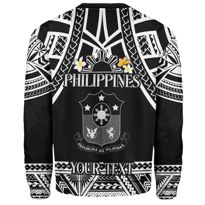 Philippines Filipinos Custom Personalised Sweatshirt Filipinos Plumeria Flowers Mix Tribal Patterns