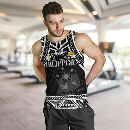 Philippines Filipinos Custom Personalised Tank Top Filipinos Plumeria Flowers Mix Tribal Patterns