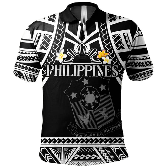 Philippines Filipinos Custom Personalised Polo Shirt Filipinos Plumeria Flowers Mix Tribal Patterns