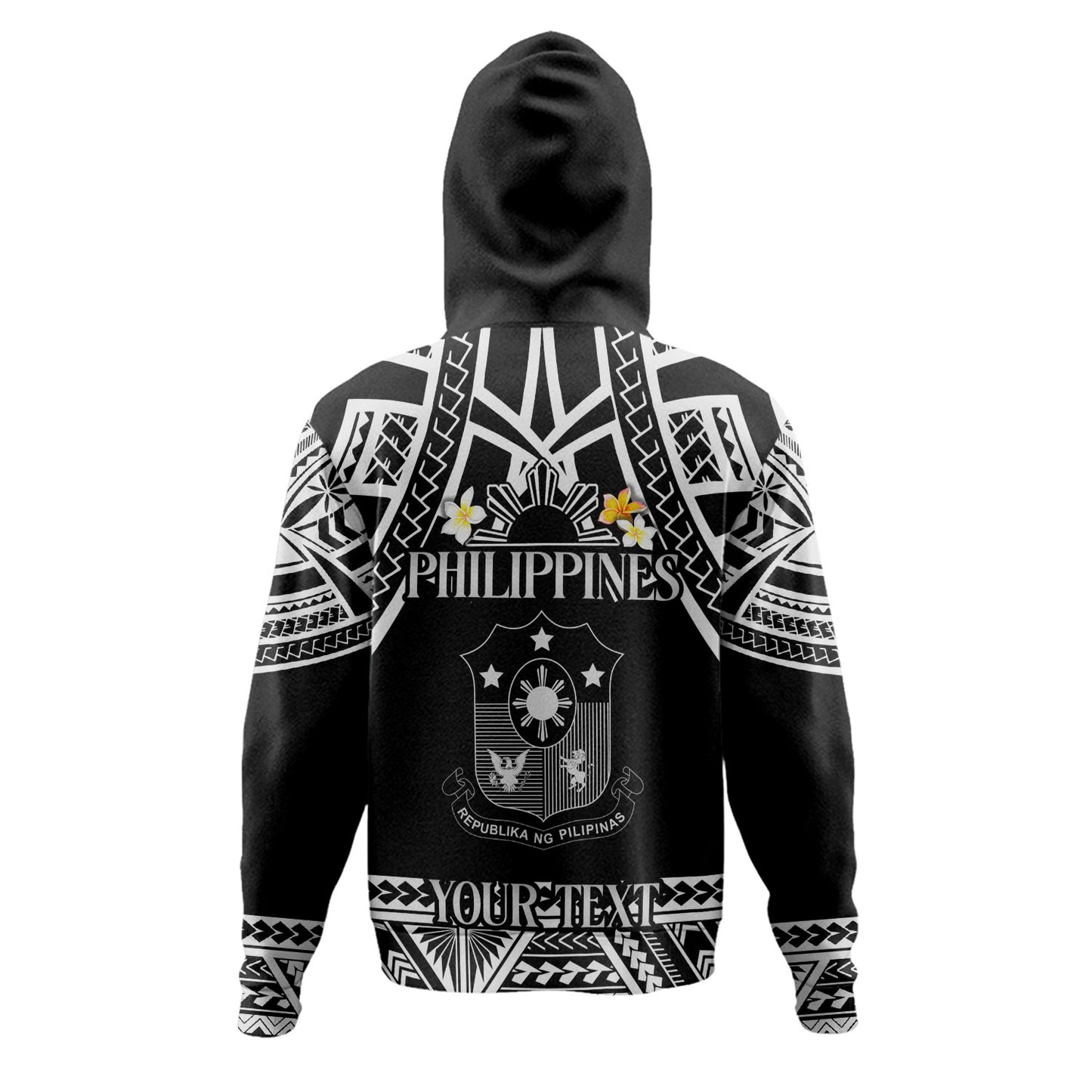 Philippines Filipinos Custom Personalised Hoodie Filipinos Plumeria Flowers Mix Tribal Patterns
