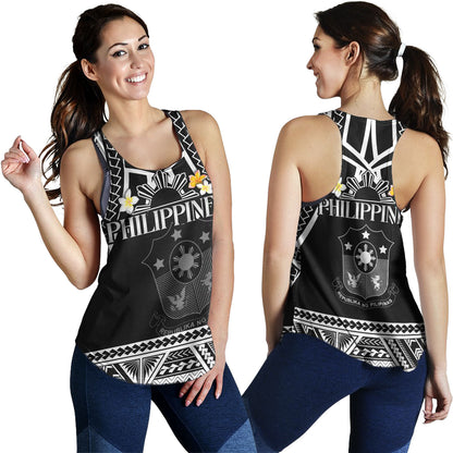 Philippines Filipinos Custom Personalised Women Tank Filipinos Plumeria Flowers Mix Tribal Patterns