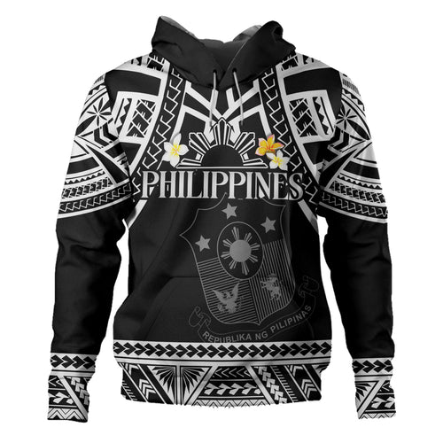 Philippines Filipinos Custom Personalised Hoodie Filipinos Plumeria Flowers Mix Tribal Patterns