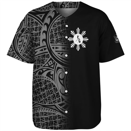 Philippines Filipinos Custom Personalised Baseball Shirt Filipinos Sun And Map Half Style