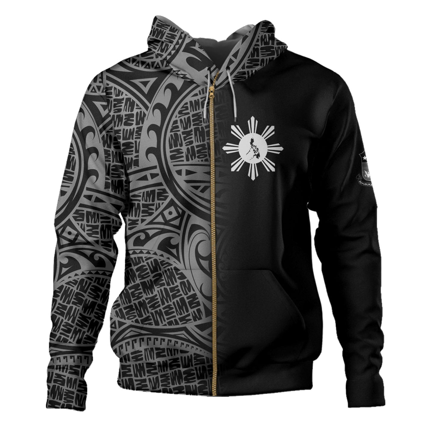 Philippines Filipinos Custom Personalised Hoodie Filipinos Sun And Map Half Style