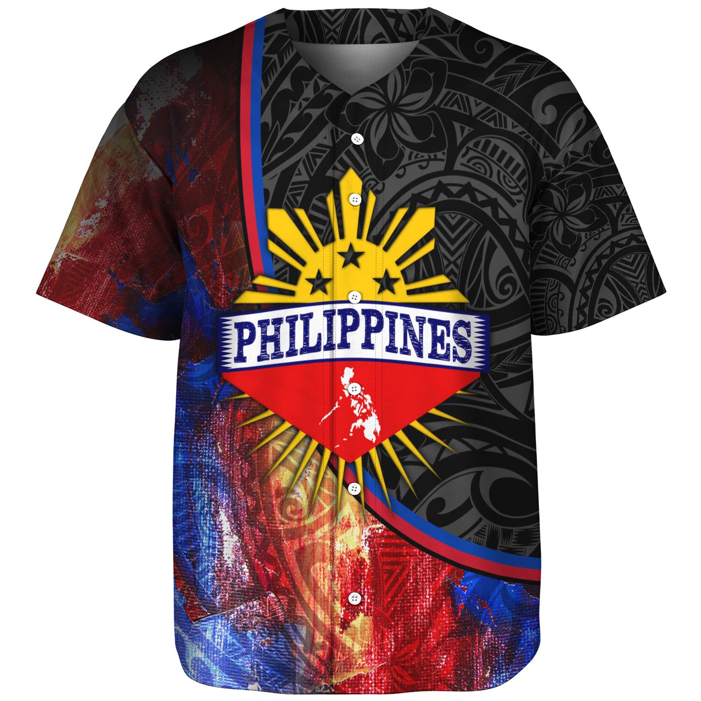 Philippines Filipinos Baseball Shirt Filipinos Sun Grunge Background Style