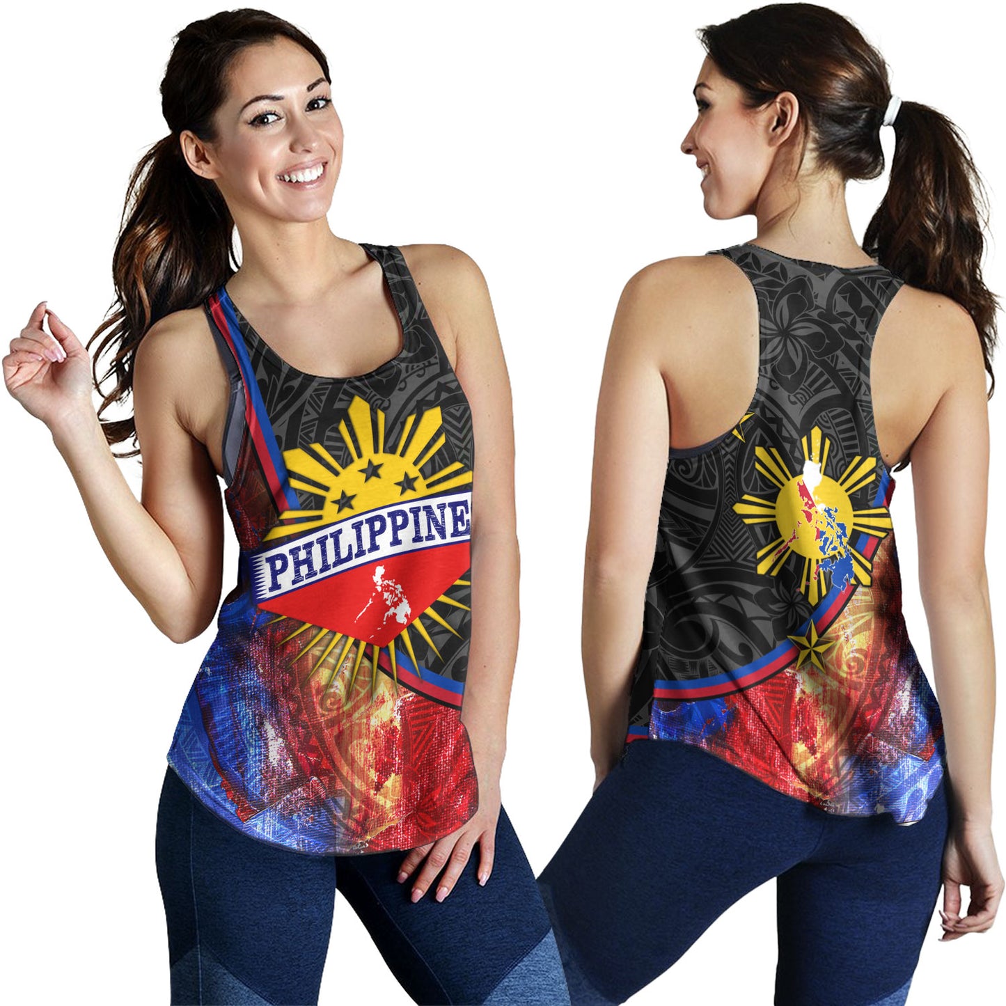 Philippines Filipinos Women Tank Filipinos Sun Grunge Background Style