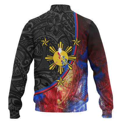 Philippines Filipinos Baseball Jacket Filipinos Sun Grunge Background Style