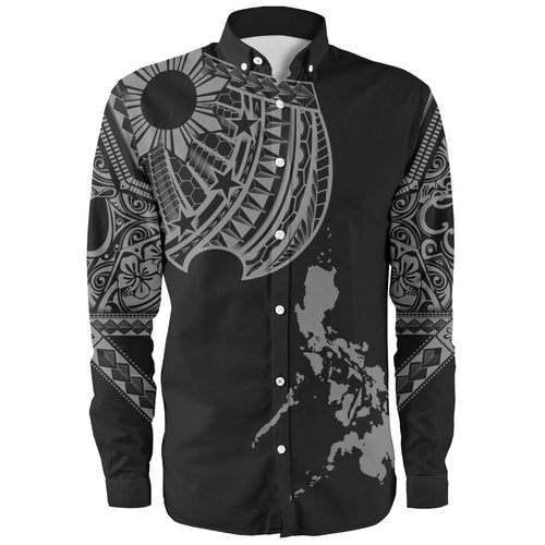 Philippines Filipinos Custom Personalised Long Sleeve Shirt Filipinos Sun Tatau Tribal Patterns