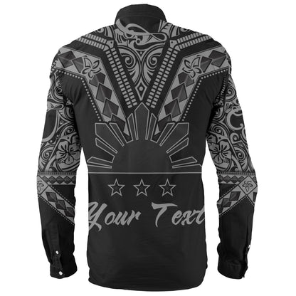 Philippines Filipinos Custom Personalised Long Sleeve Shirt Filipinos Sun Tatau Tribal Patterns