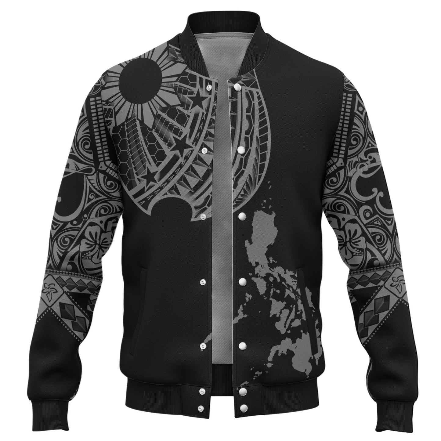Philippines Filipinos Custom Personalised Baseball Jacket Filipinos Sun Tatau Tribal Patterns