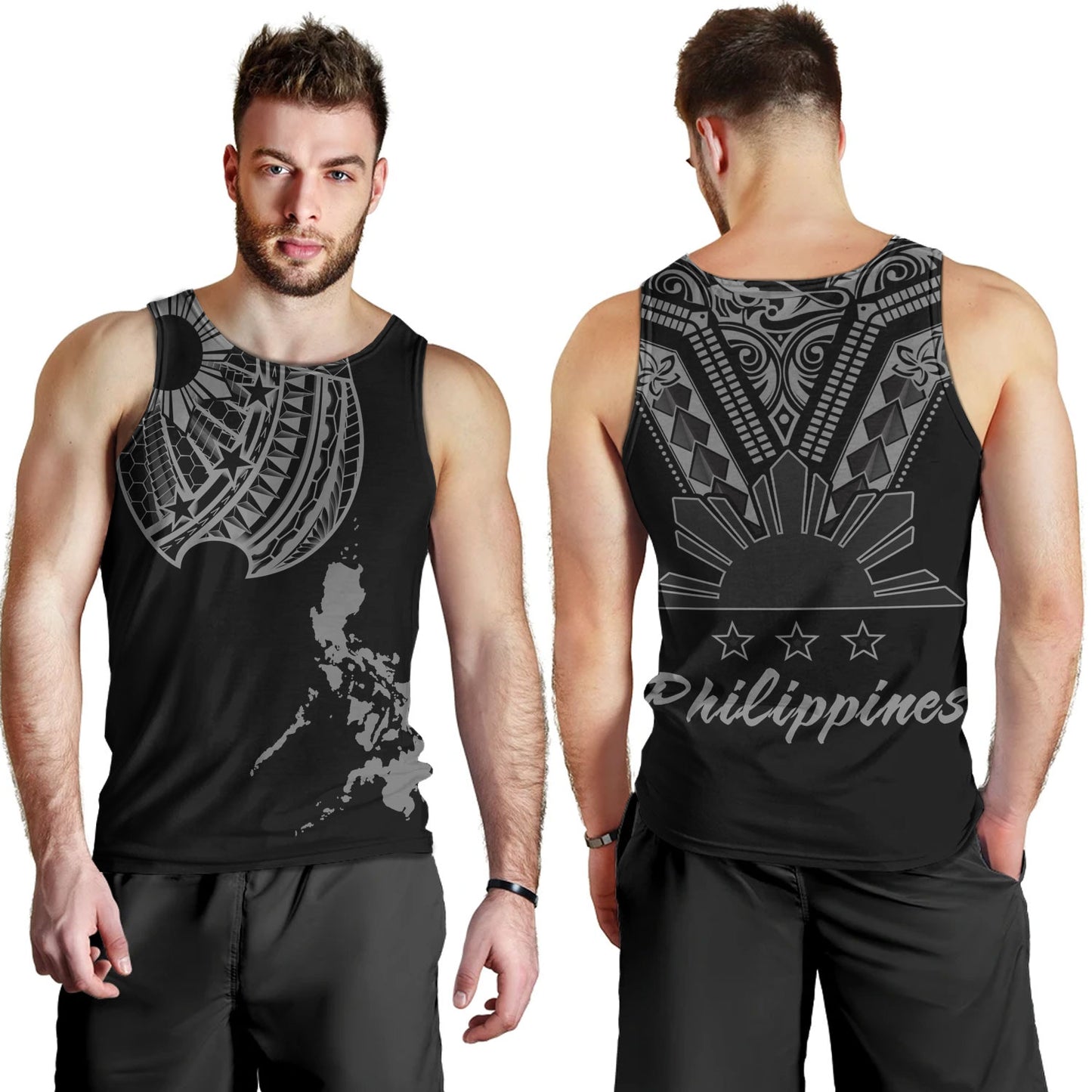 Philippines Filipinos Custom Personalised Tank Top Filipinos Sun Tatau Tribal Patterns