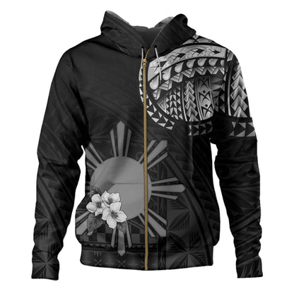 Philippines Filipinos Hoodie Filipinos Sun Tribal Patterns Jasmine Flowers Style