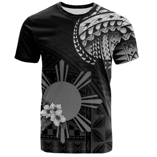 Philippines Filipinos T-Shirt Filipinos Sun Tribal Patterns Jasmine Flowers Style