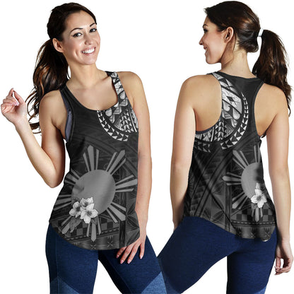Philippines Filipinos Women Tank Filipinos Sun Tribal Patterns Jasmine Flowers Style