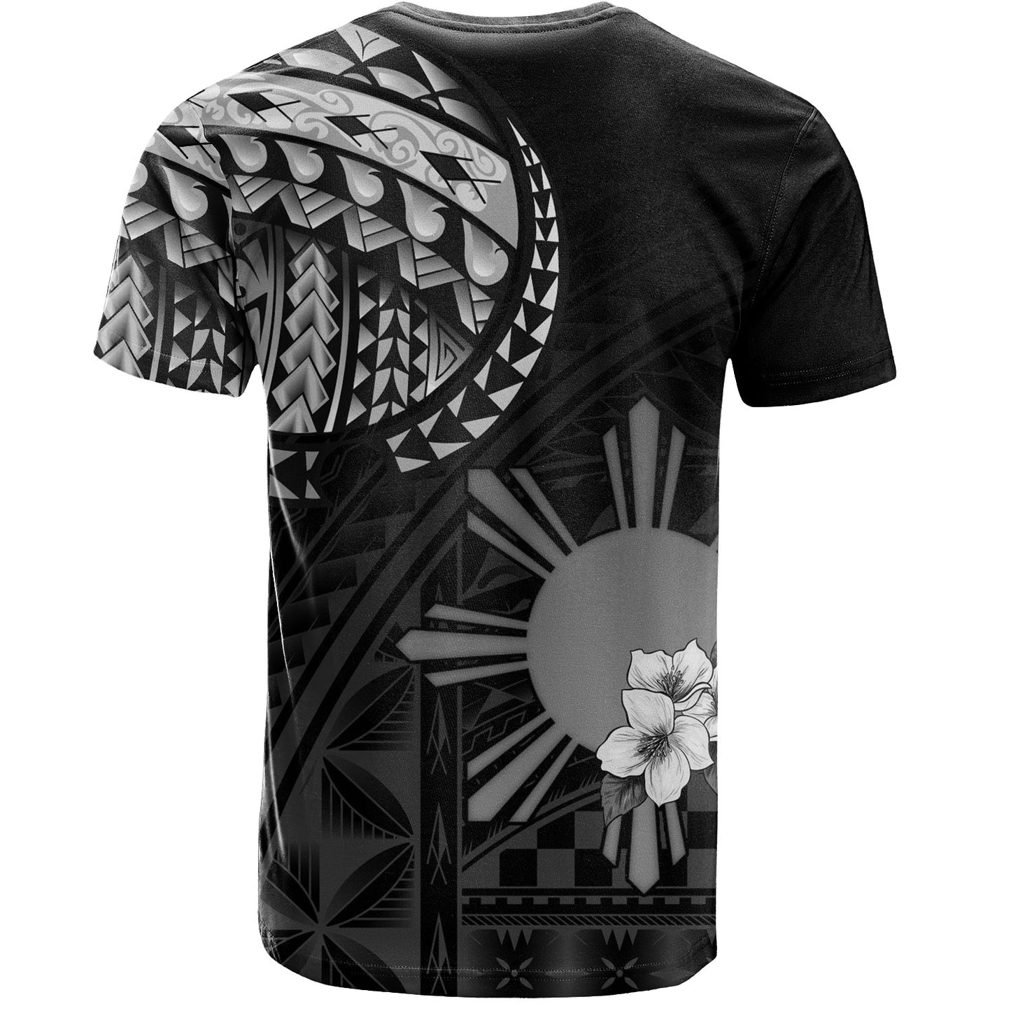 Philippines Filipinos T-Shirt Filipinos Sun Tribal Patterns Jasmine Flowers Style