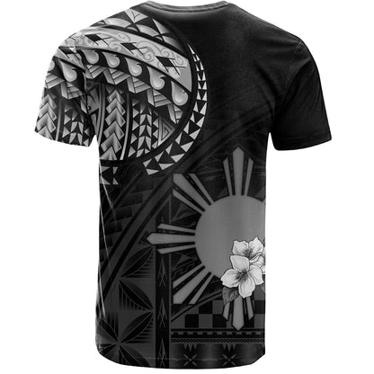 Philippines Filipinos T-Shirt Filipinos Sun Tribal Patterns Jasmine Flowers Style