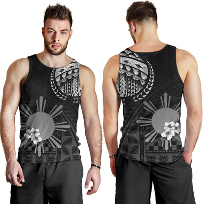 Philippines Filipinos Tank Top Filipinos Sun Tribal Patterns Jasmine Flowers Style