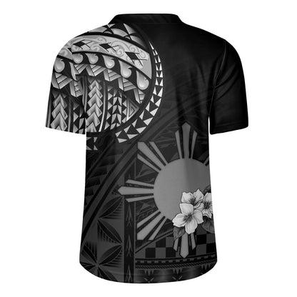 Philippines Filipinos Rugby Jersey Filipinos Sun Tribal Patterns Jasmine Flowers Style