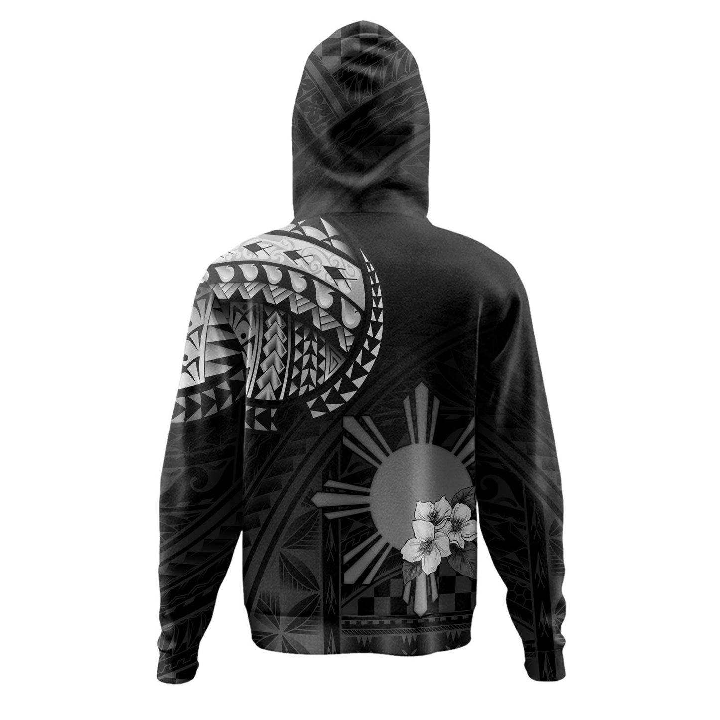Philippines Filipinos Hoodie Filipinos Sun Tribal Patterns Jasmine Flowers Style
