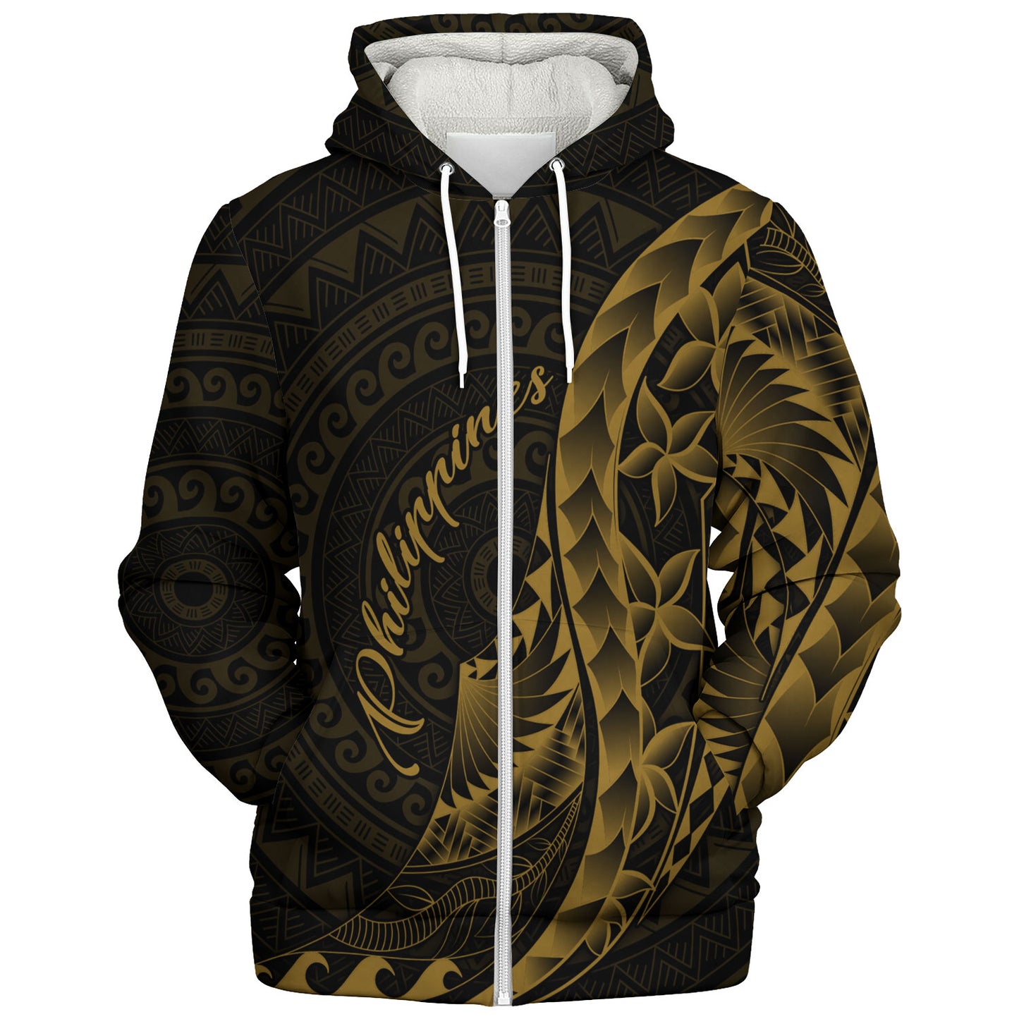 Philippines Filipinos Custom Personalised Sherpa Hoodie Filipinos Sun Tribal Patterns Style