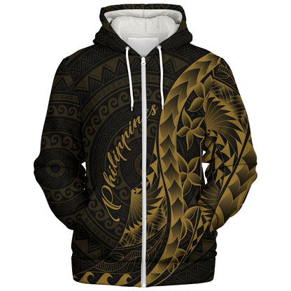 Philippines Filipinos Custom Personalised Sherpa Hoodie Filipinos Sun Tribal Patterns Style