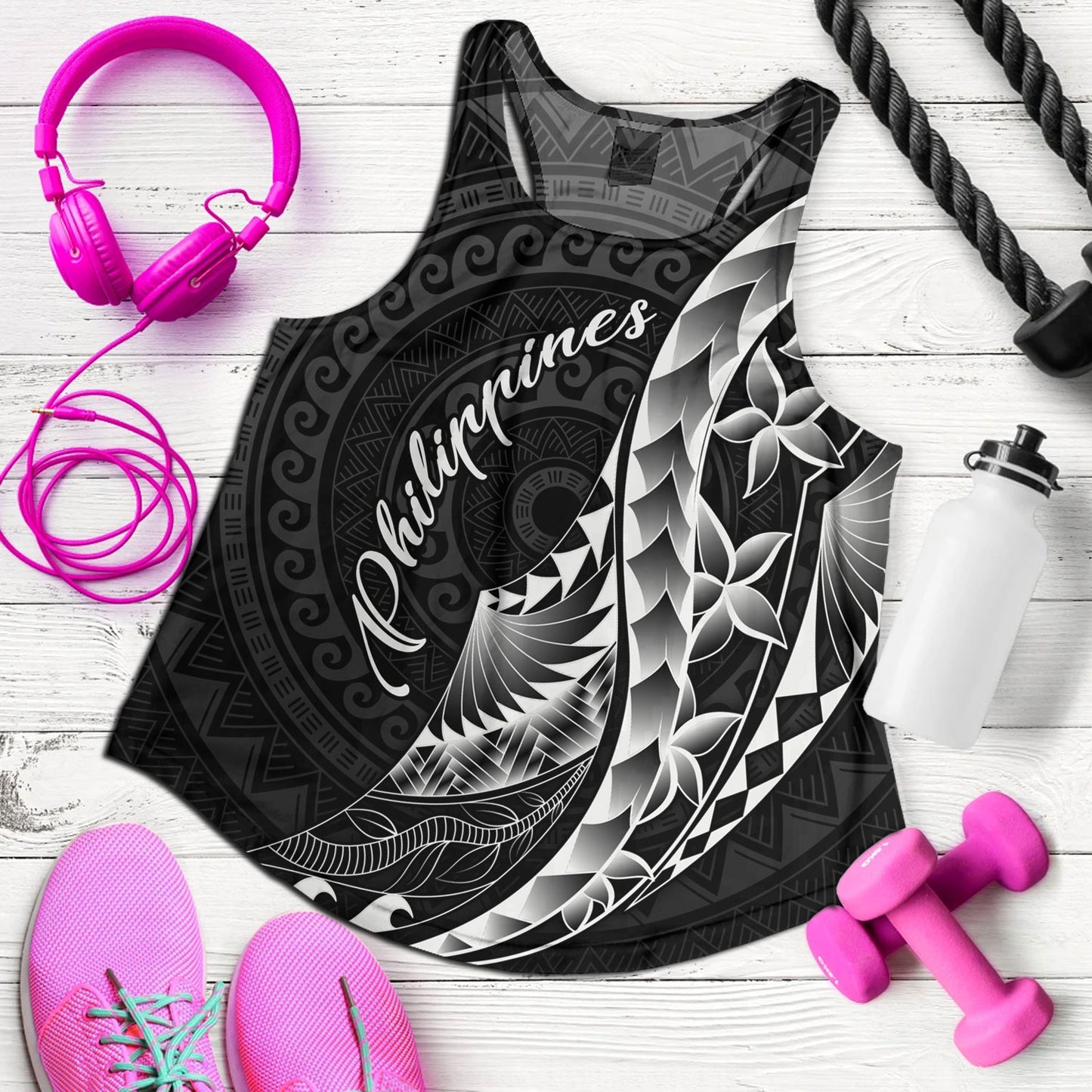 Philippines Filipinos Custom Personalised Women Tank Filipinos Sun Tribal Patterns Style