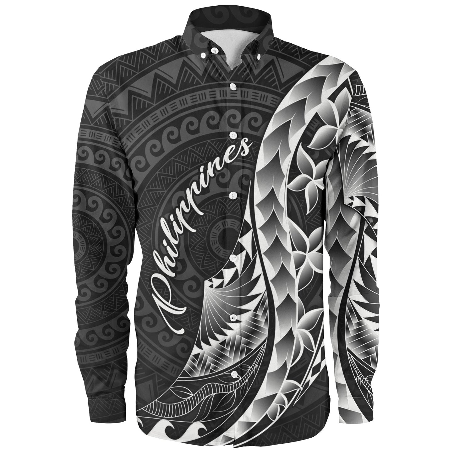 Philippines Filipinos Custom Personalised Long Sleeve Shirt Filipinos Sun Tribal Patterns Style