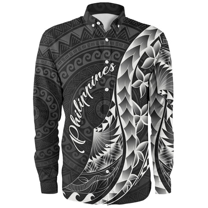 Philippines Filipinos Custom Personalised Long Sleeve Shirt Filipinos Sun Tribal Patterns Style