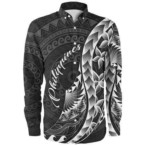 Philippines Filipinos Custom Personalised Long Sleeve Shirt Filipinos Sun Tribal Patterns Style