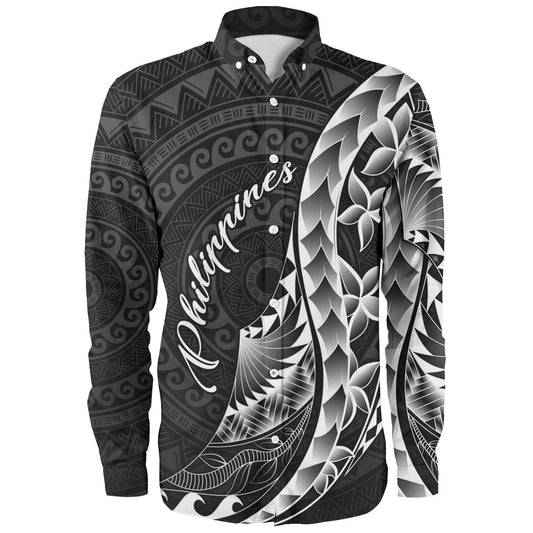 Philippines Filipinos Custom Personalised Long Sleeve Shirt Filipinos Sun Tribal Patterns Style