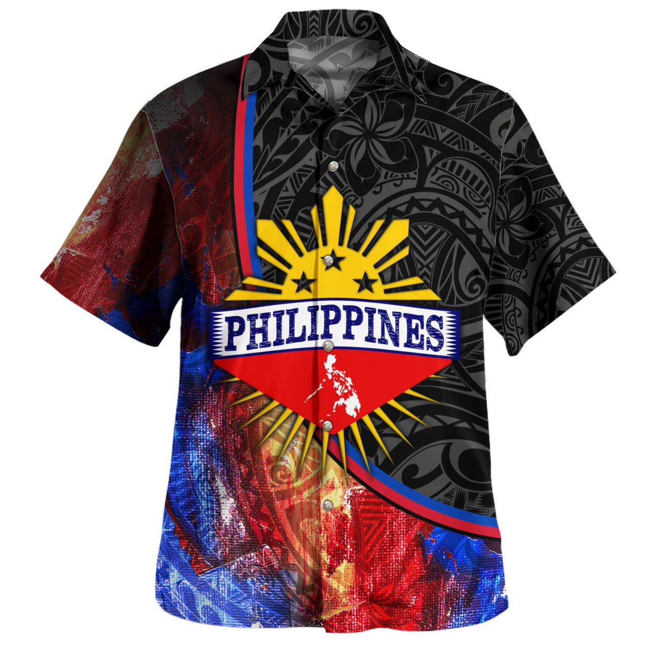 Philippines Filipinos Hawaiian Shirt Filipinos Sun Grunge Background Style