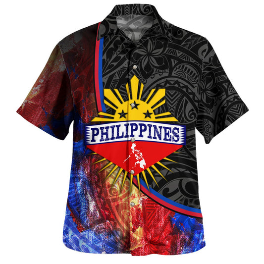 Philippines Filipinos Hawaiian Shirt Filipinos Sun Grunge Background Style